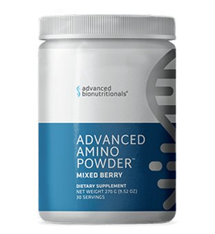Product packaging of Advanced Amino Formula – Muscle & Strength