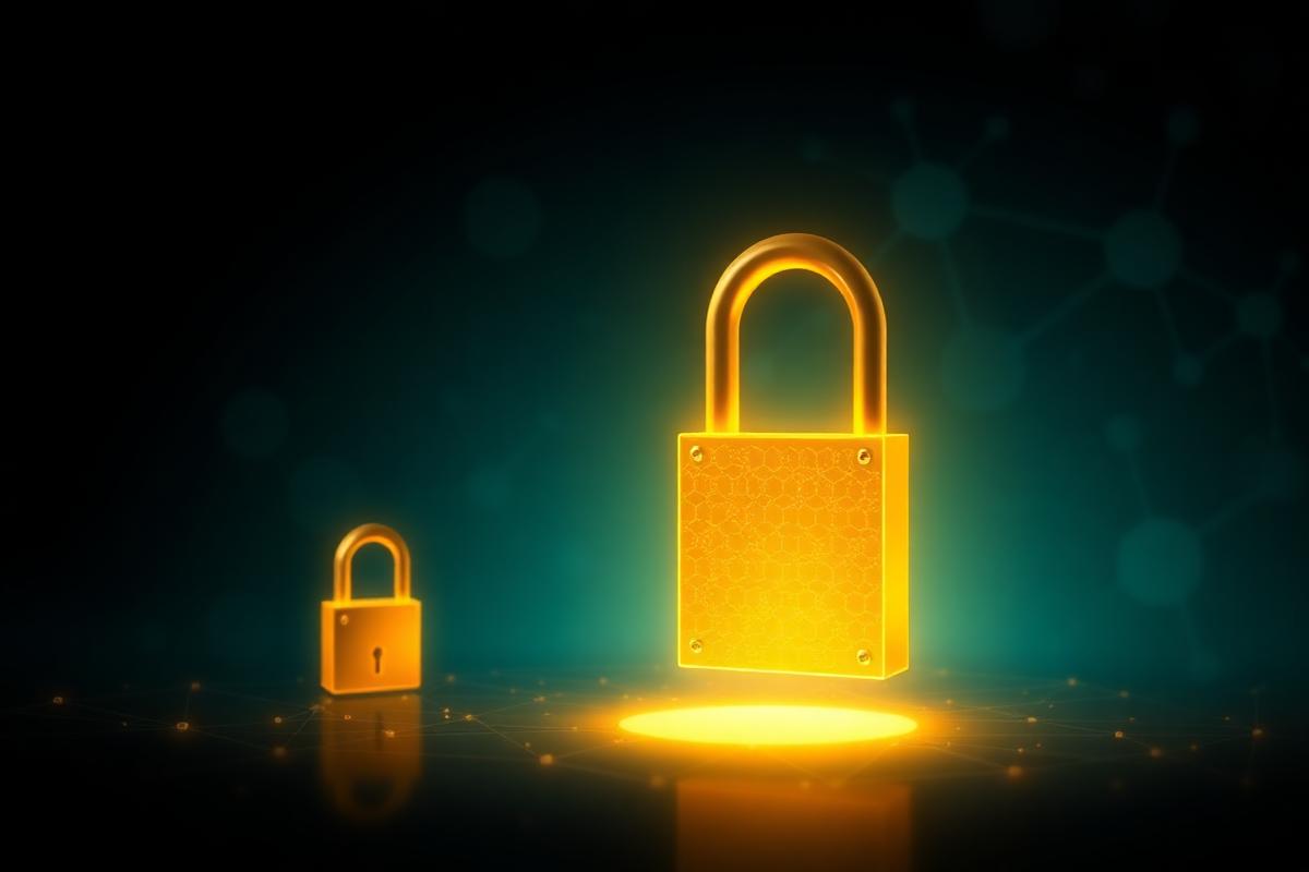 Illustration von drei goldenen Schlössern, die sich öffnen – das Triple-Lock-System